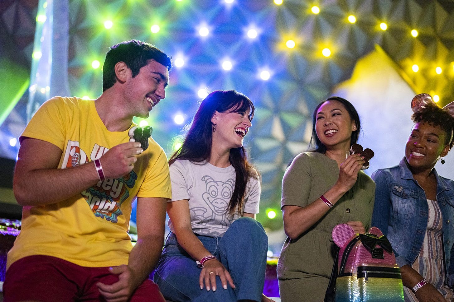 A family enjoys EPCOT After Hours A family enjoys EPCOT After Hours